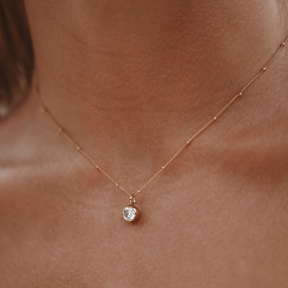 Aurora Birthstone Necklace - Personalised Waterproof Gemstone Pendant