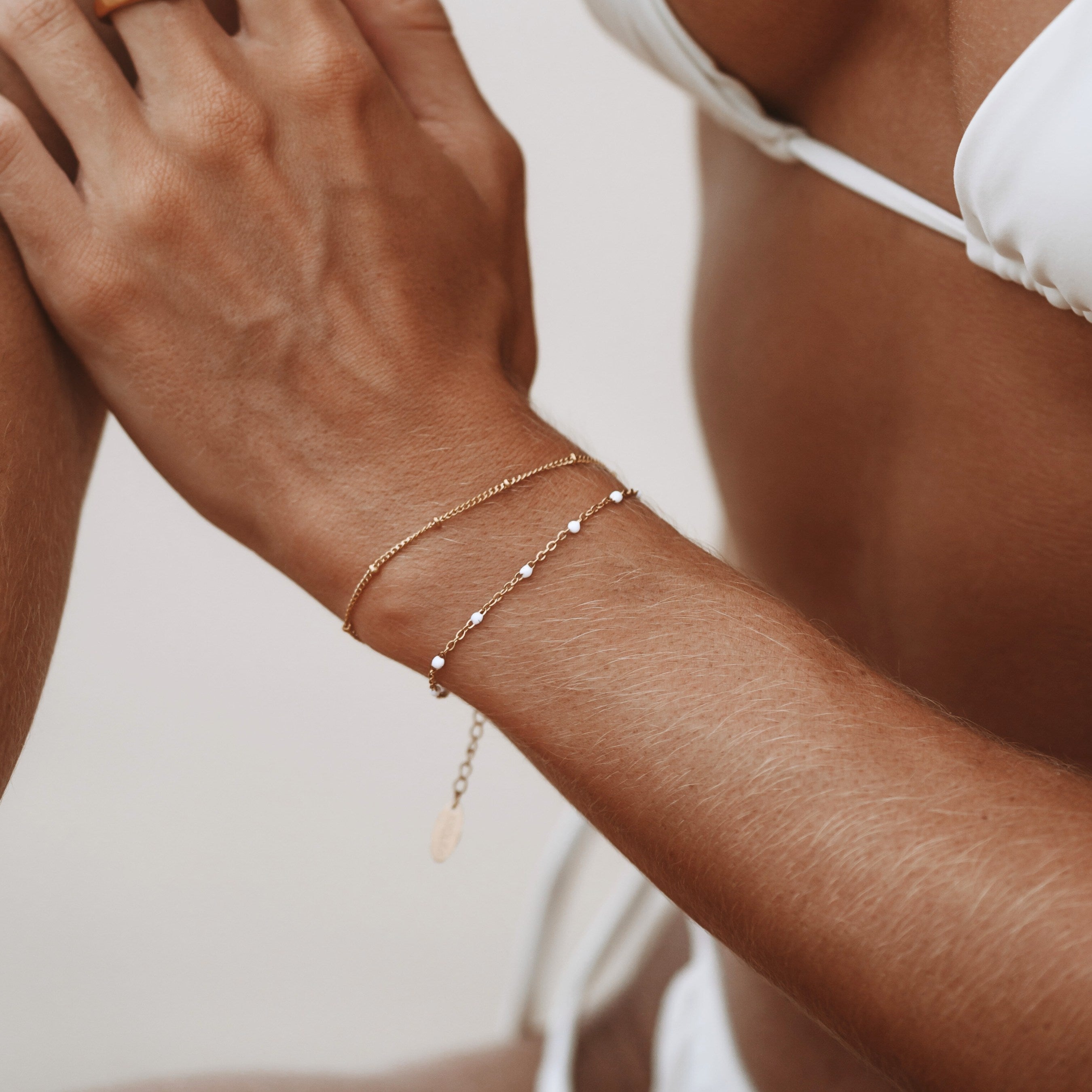 Liora - Double White Beaded Bracelet for Women