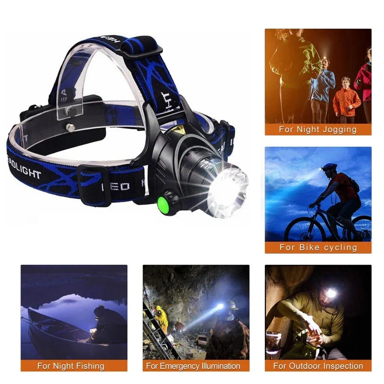 PowerGlow - Rechargeable Waterproof LED Headlamp for Outdoor Adventures