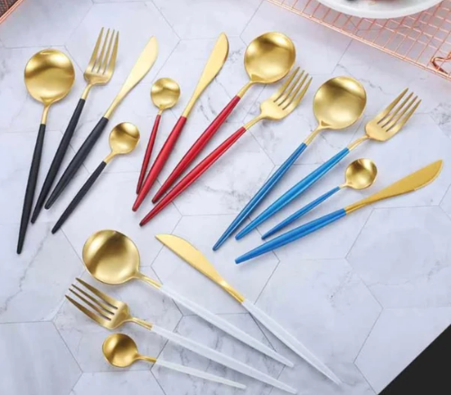 Luxe 24-Piece Gold-Silver Cutlery Set