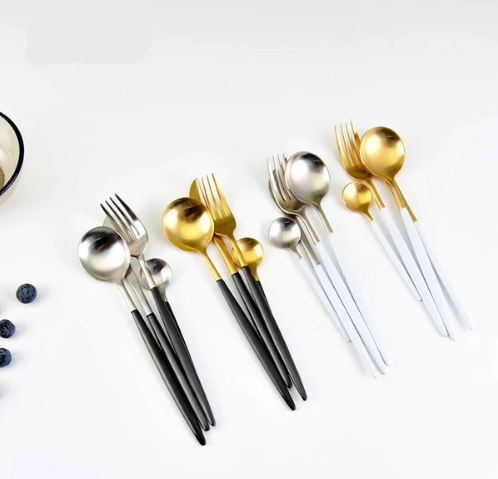 Luxe 24-Piece Gold-Silver Cutlery Set