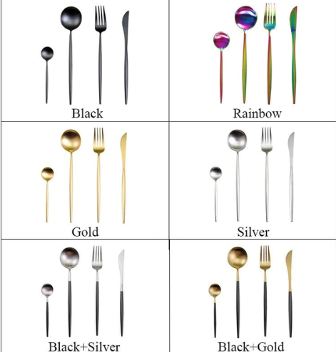 Luxe 24-Piece Gold-Silver Cutlery Set