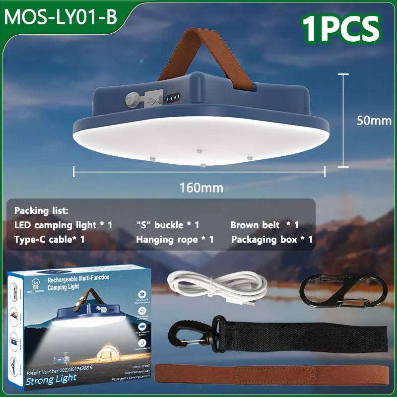 PowerGlow - Rechargeable LED Camping Lantern with Magnetic Base