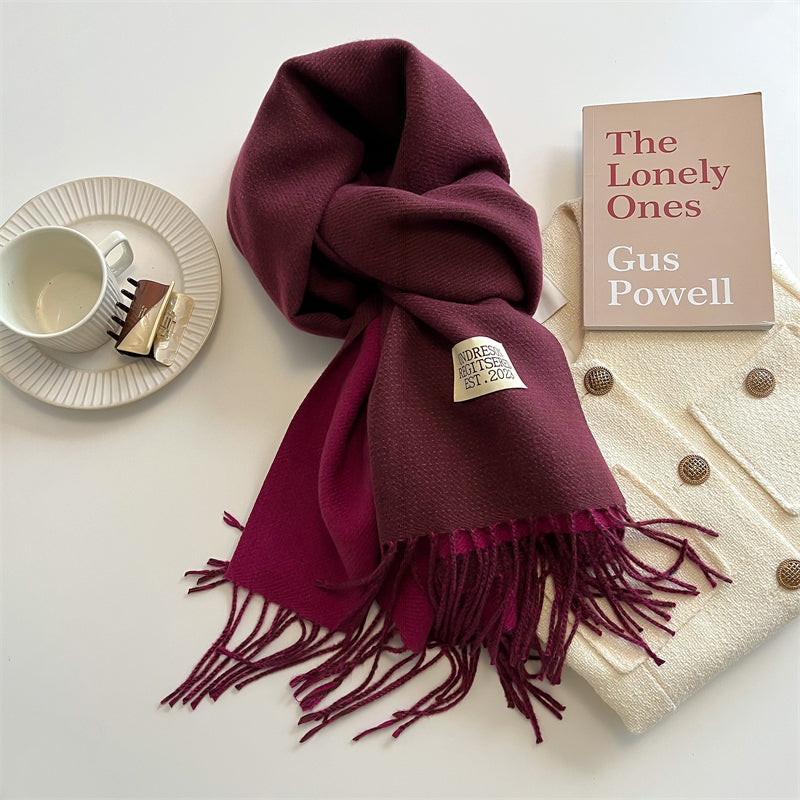 LuxeTwist Scarf - Reversible Pashmina Wrap with Tassels