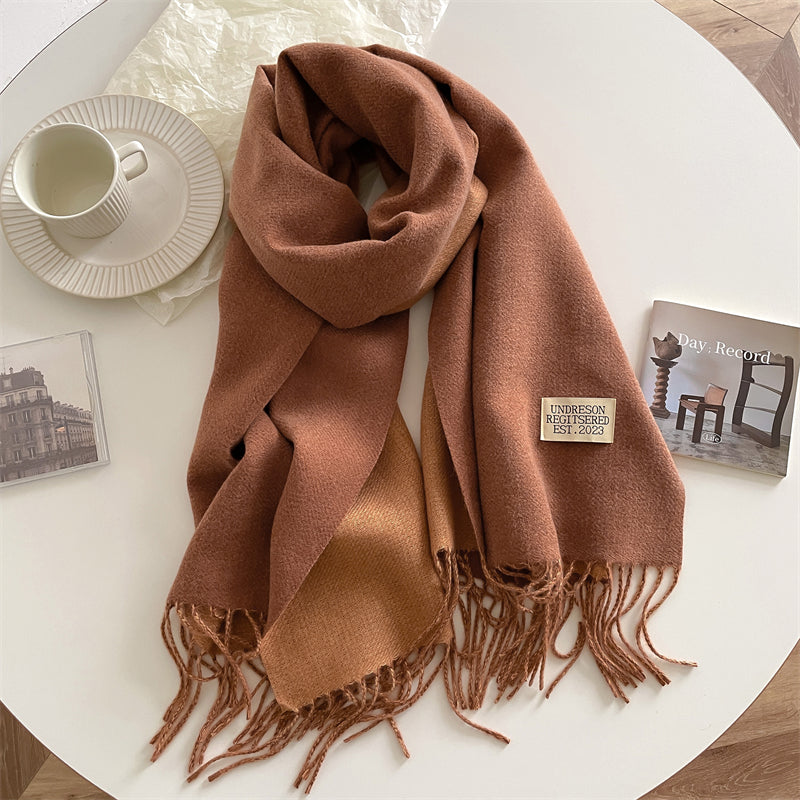LuxeTwist Scarf - Reversible Pashmina Wrap with Tassels