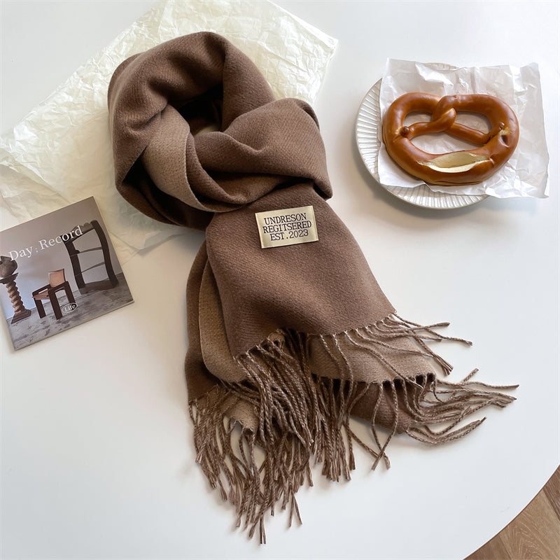 LuxeTwist Scarf - Reversible Pashmina Wrap with Tassels