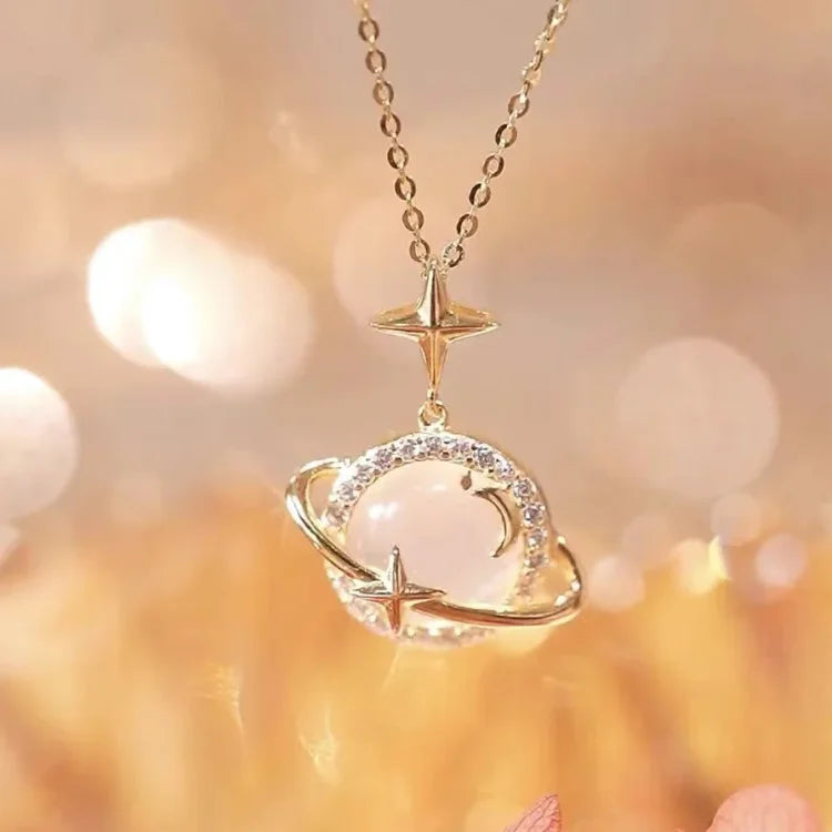 Celestia Necklace - Gold Planet Pendant Necklace