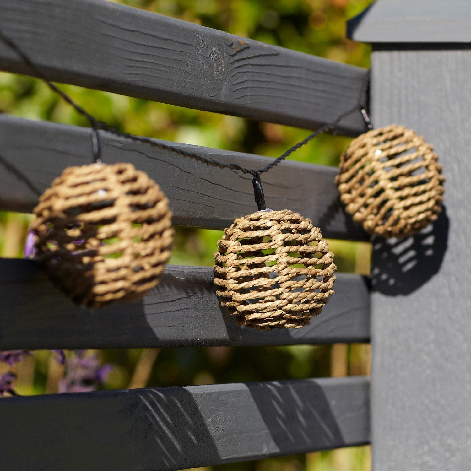 SolarGlow - Rattan Solar String Lights
