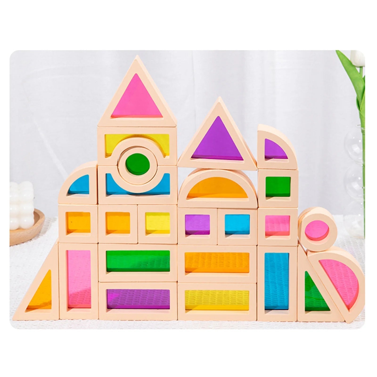 CreativeBlocks - Colourful Wooden Building Blocks for Kids