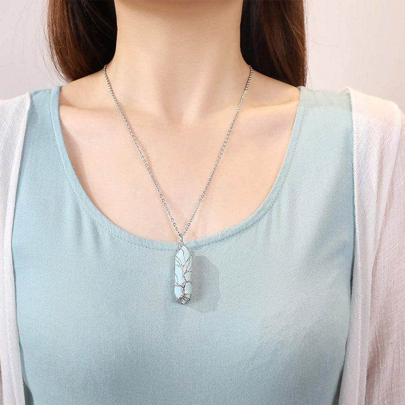 Elara - Tree of Life Crystal Gemstone Necklace for Women