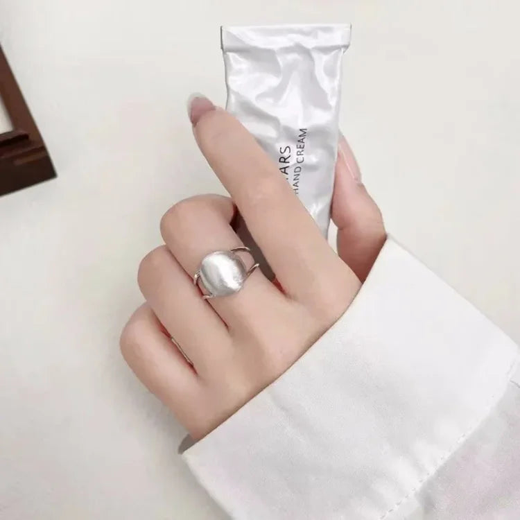 Lucienne - Brushed Silver Half-Dome Ring for Women