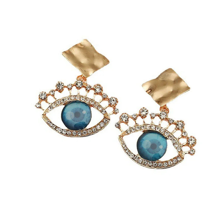 Nerina - Gold Vintage Evil Eye Drop Earrings for Women