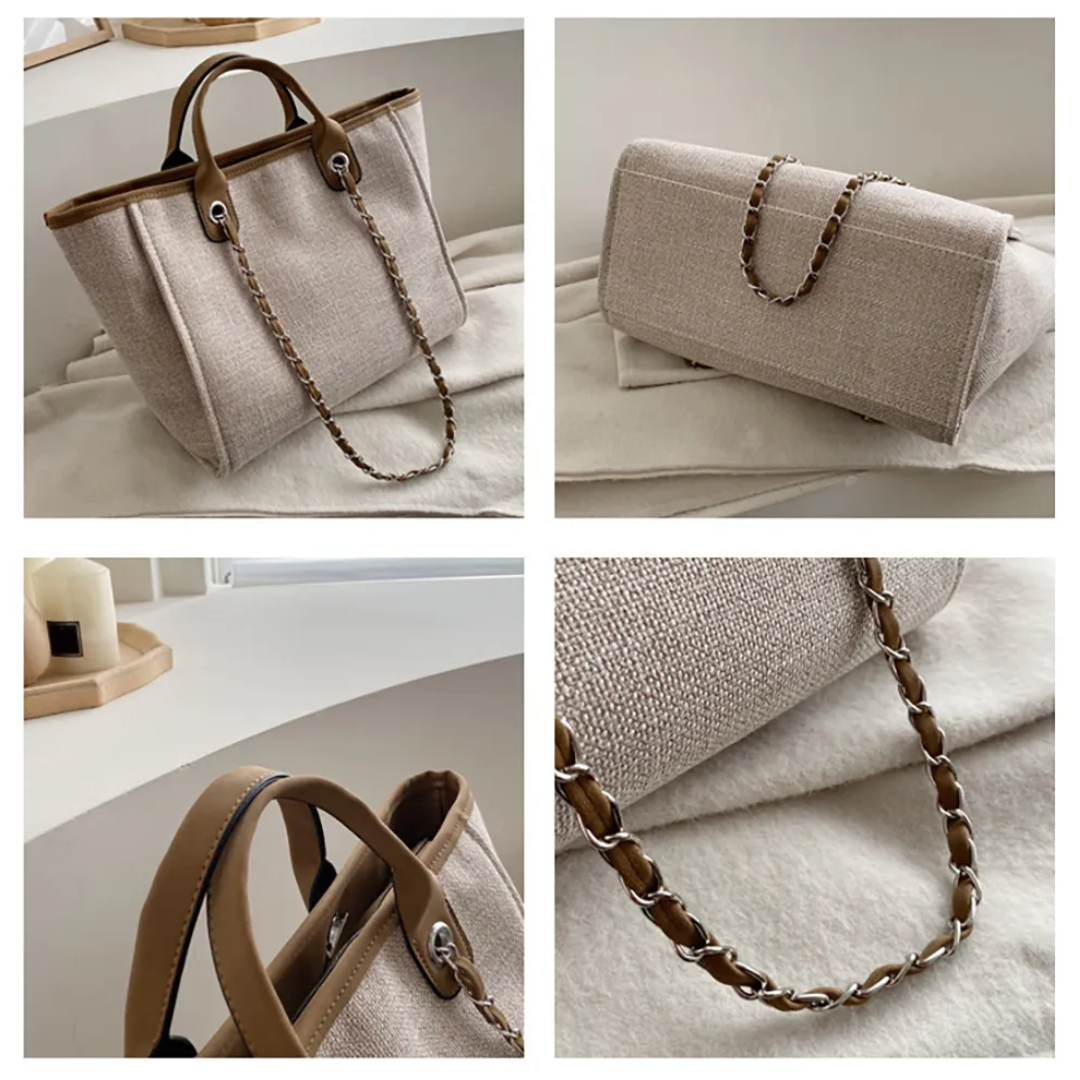 Elise - Spacious Canvas Tote Bag
