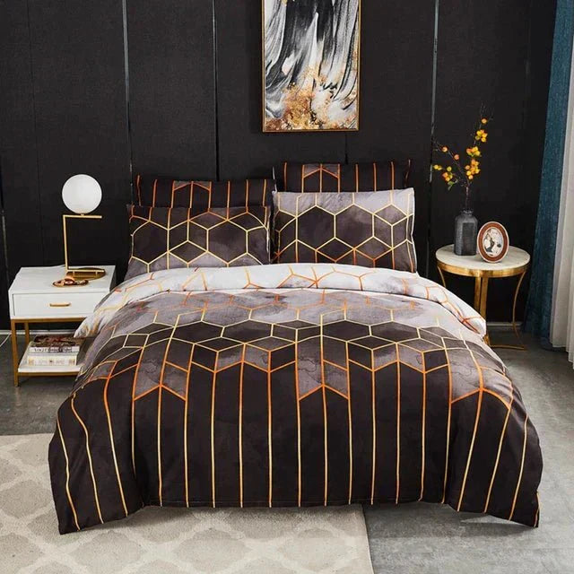 Geometric Duvet Cover - Breathable & Cooling