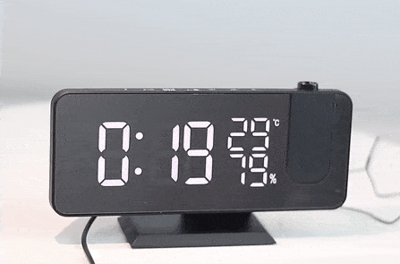 Astronatic Alarm Clock - LED Display with 180° Time Projector