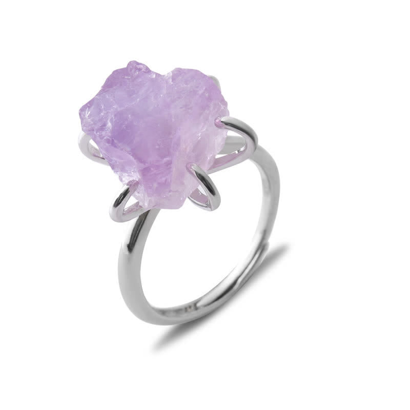 Liora - Adjustable Six-Prong Natural Crystal Ring