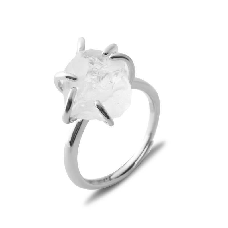 Liora - Adjustable Six-Prong Natural Crystal Ring