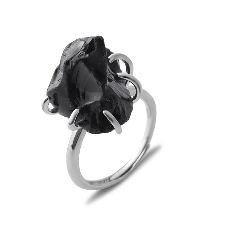 Liora - Adjustable Six-Prong Natural Crystal Ring
