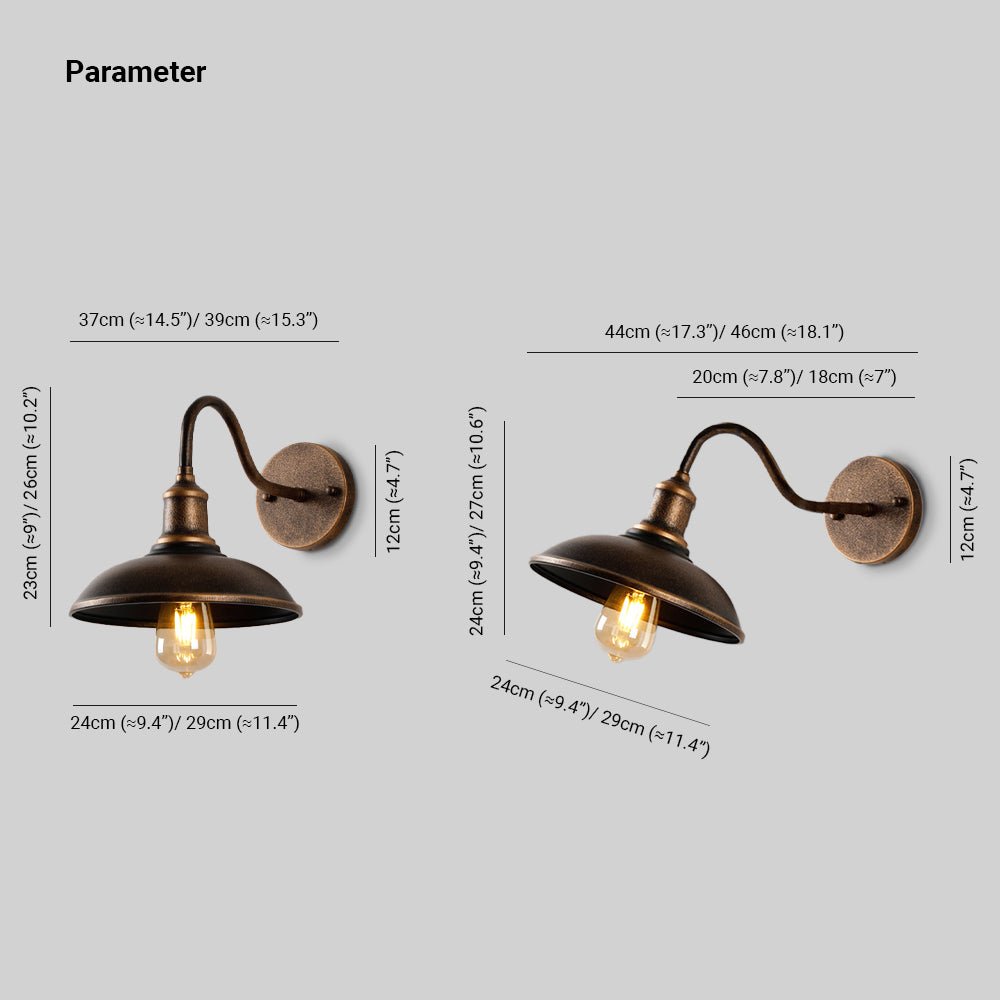 Alessio - Vintage Antique Brass Outdoor Wall Lamp (IP65)