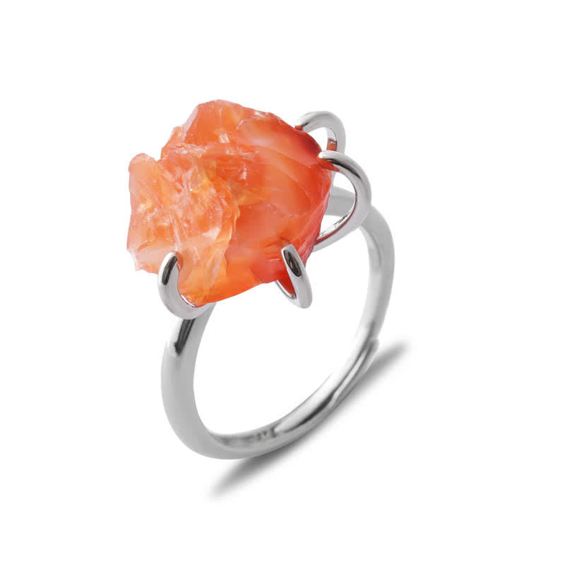 Liora - Adjustable Six-Prong Natural Crystal Ring