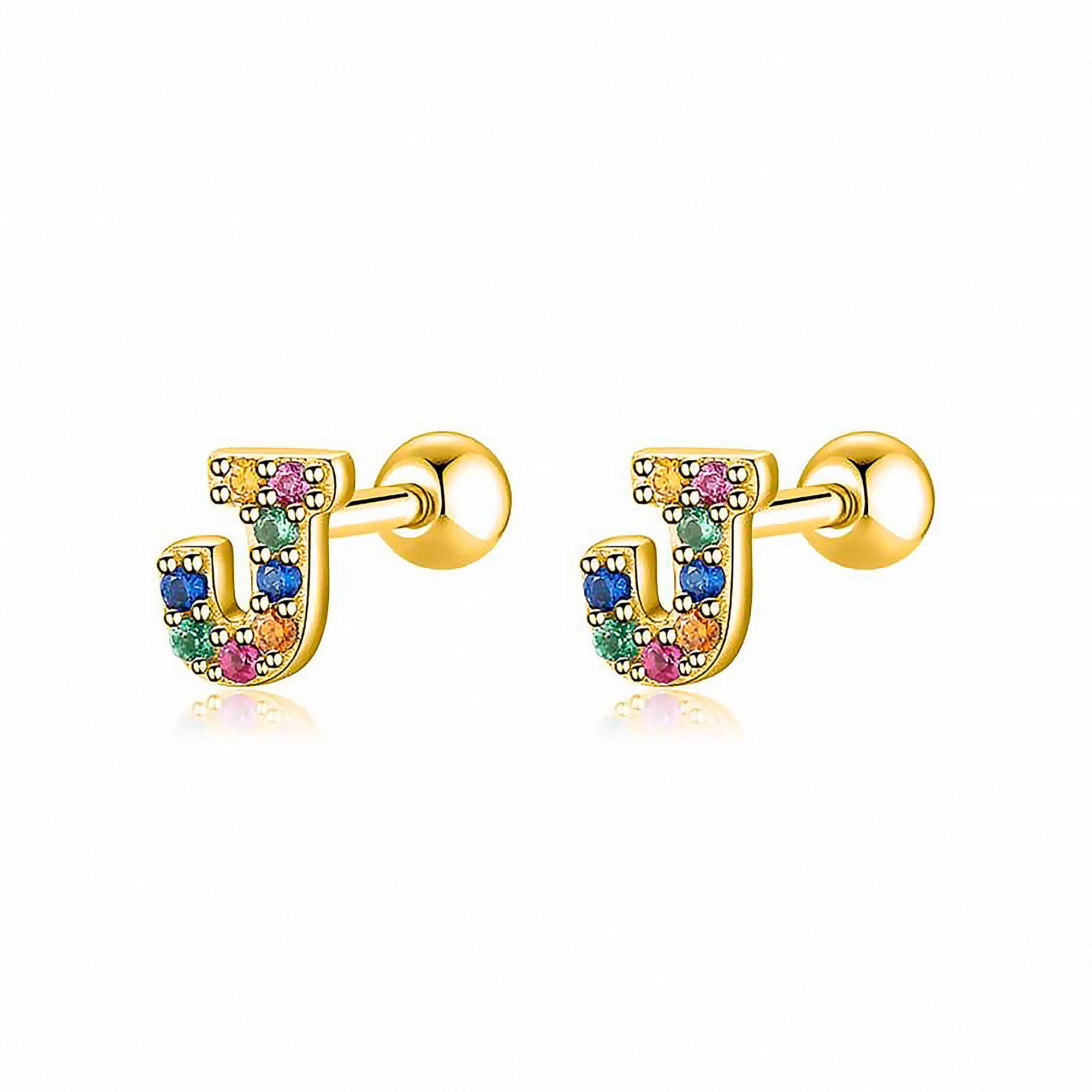 Letria - Colourful Initial Earrings for Women