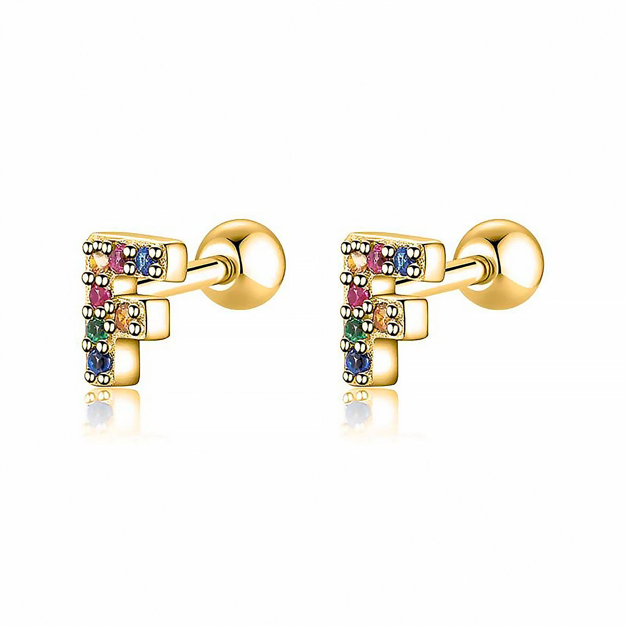 Letria - Colourful Initial Earrings for Women