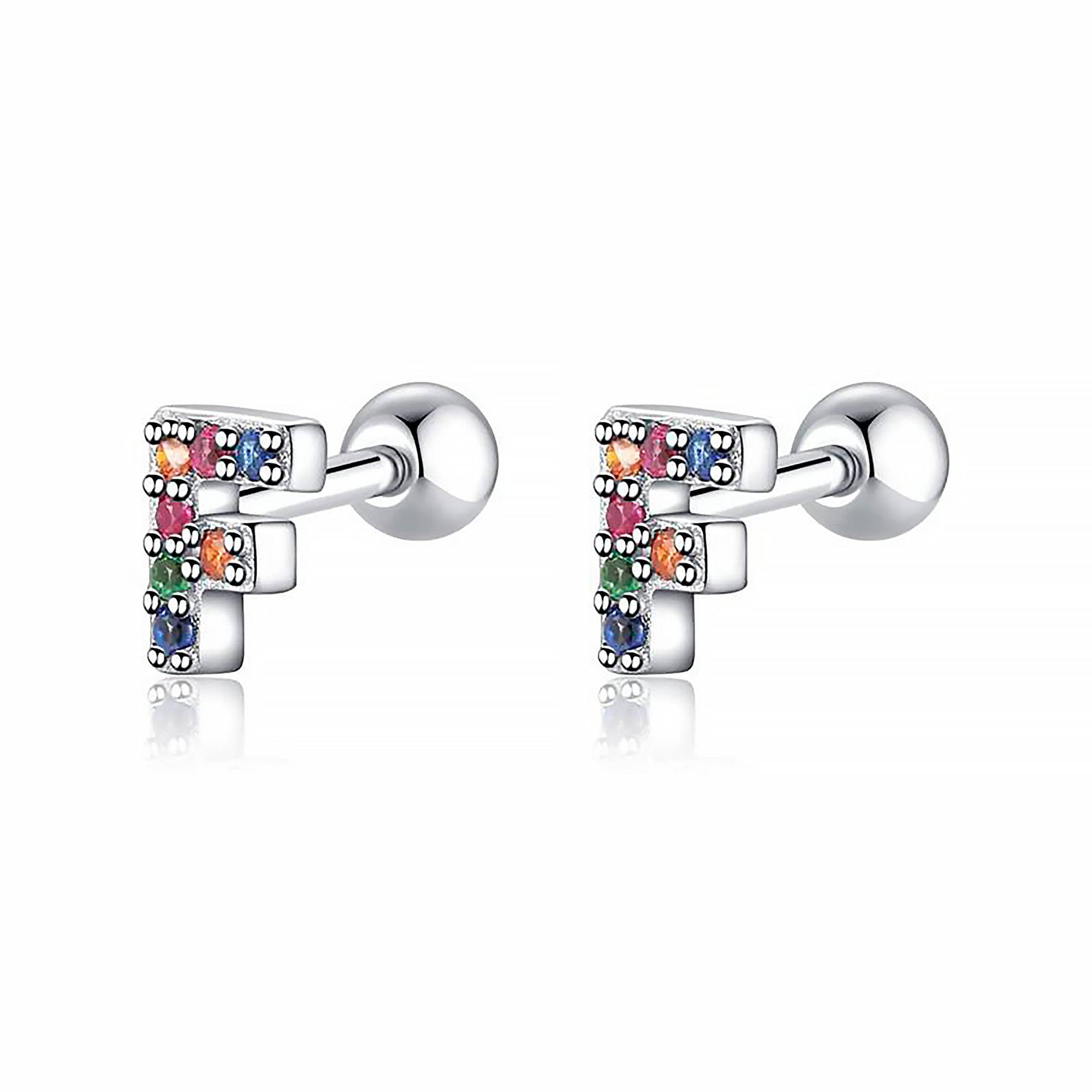 Letria - Colourful Initial Earrings for Women