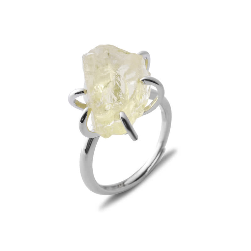 Liora - Adjustable Six-Prong Natural Crystal Ring