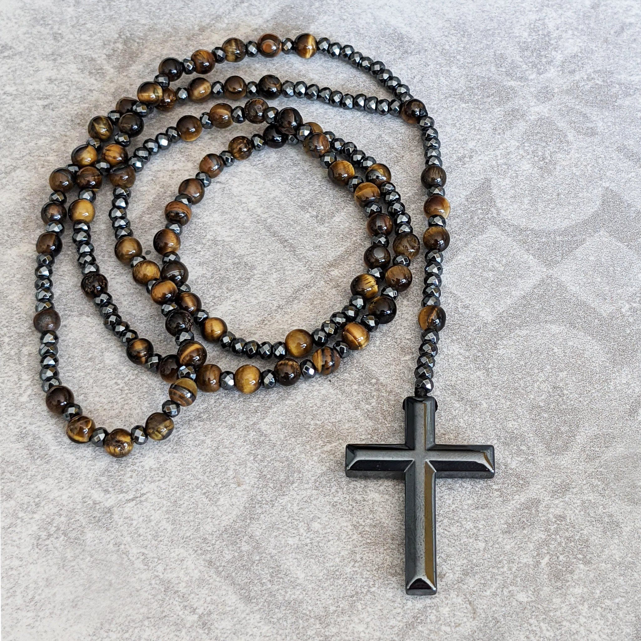 Orion - Tiger Eye Rosary Necklace