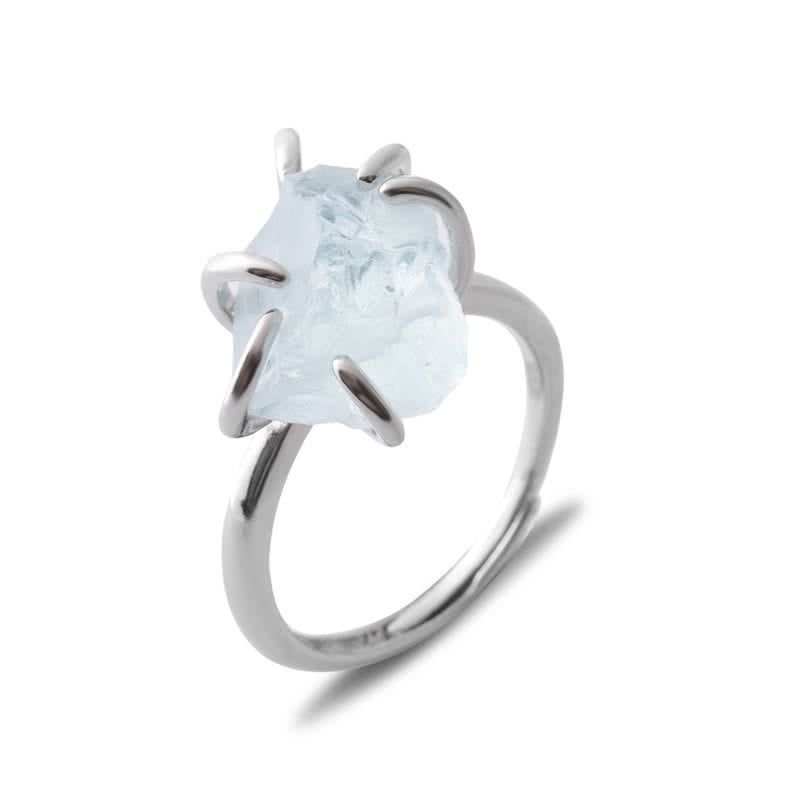 Liora - Adjustable Six-Prong Natural Crystal Ring