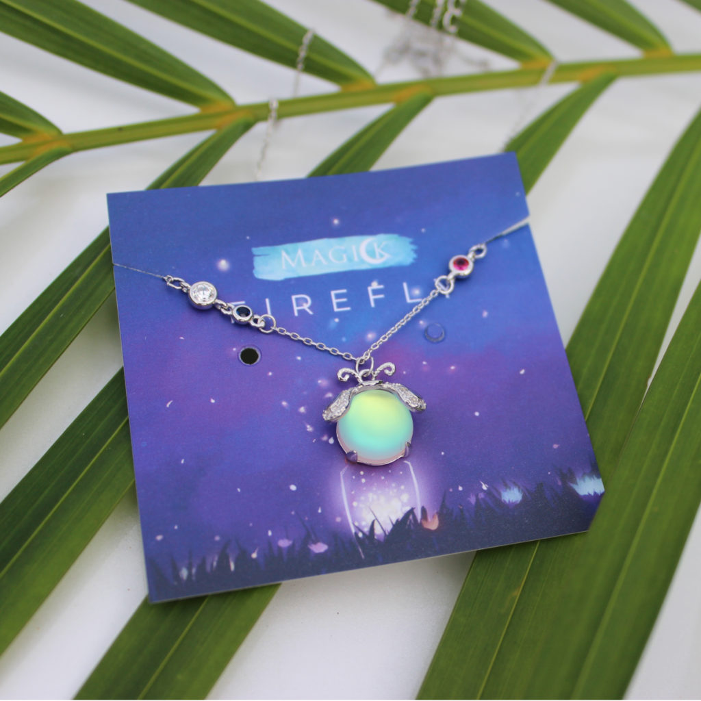 Firefly Moonstone Necklace - Glowing Handmade Silver Pendant