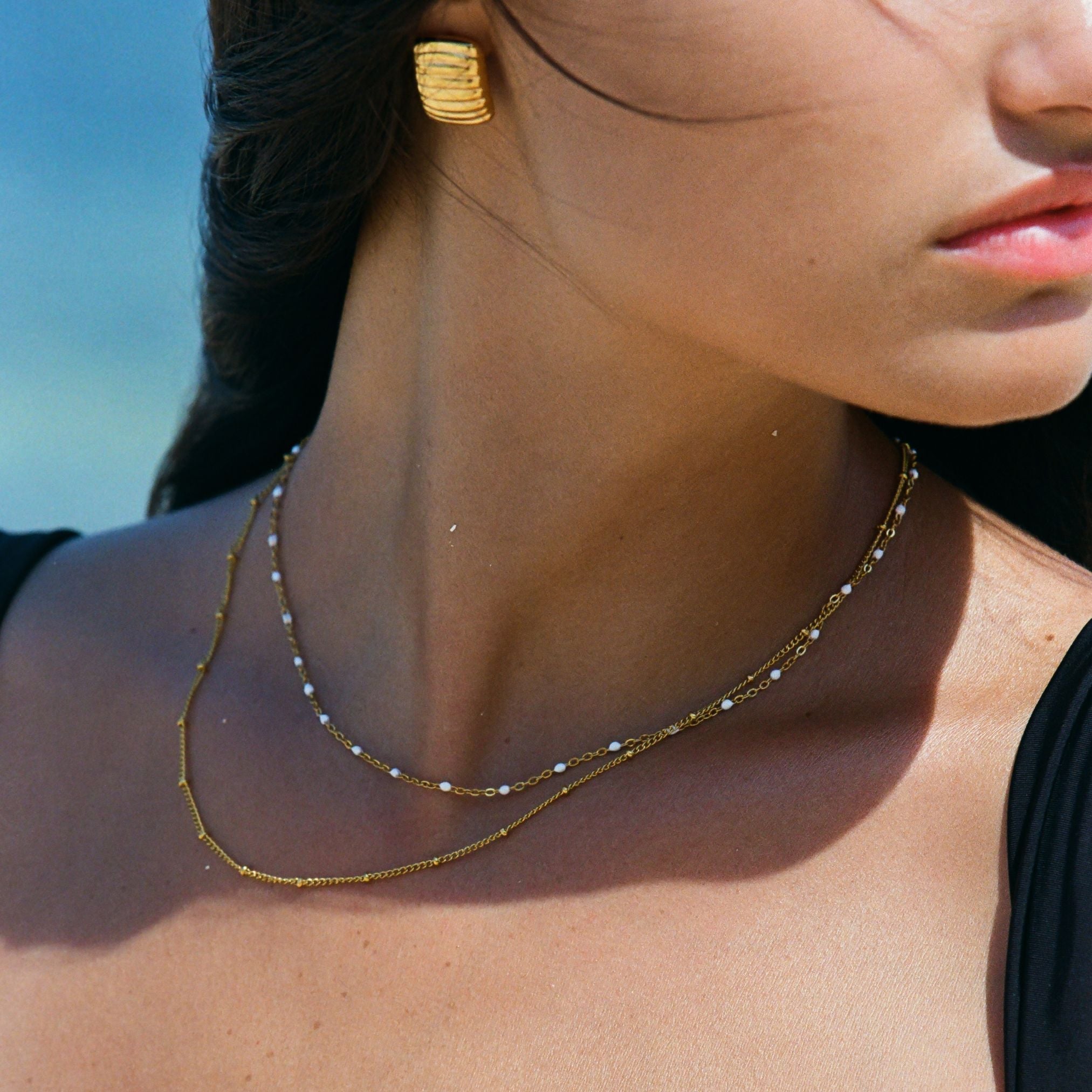 Amara - Double Beaded Choker Necklace for Women