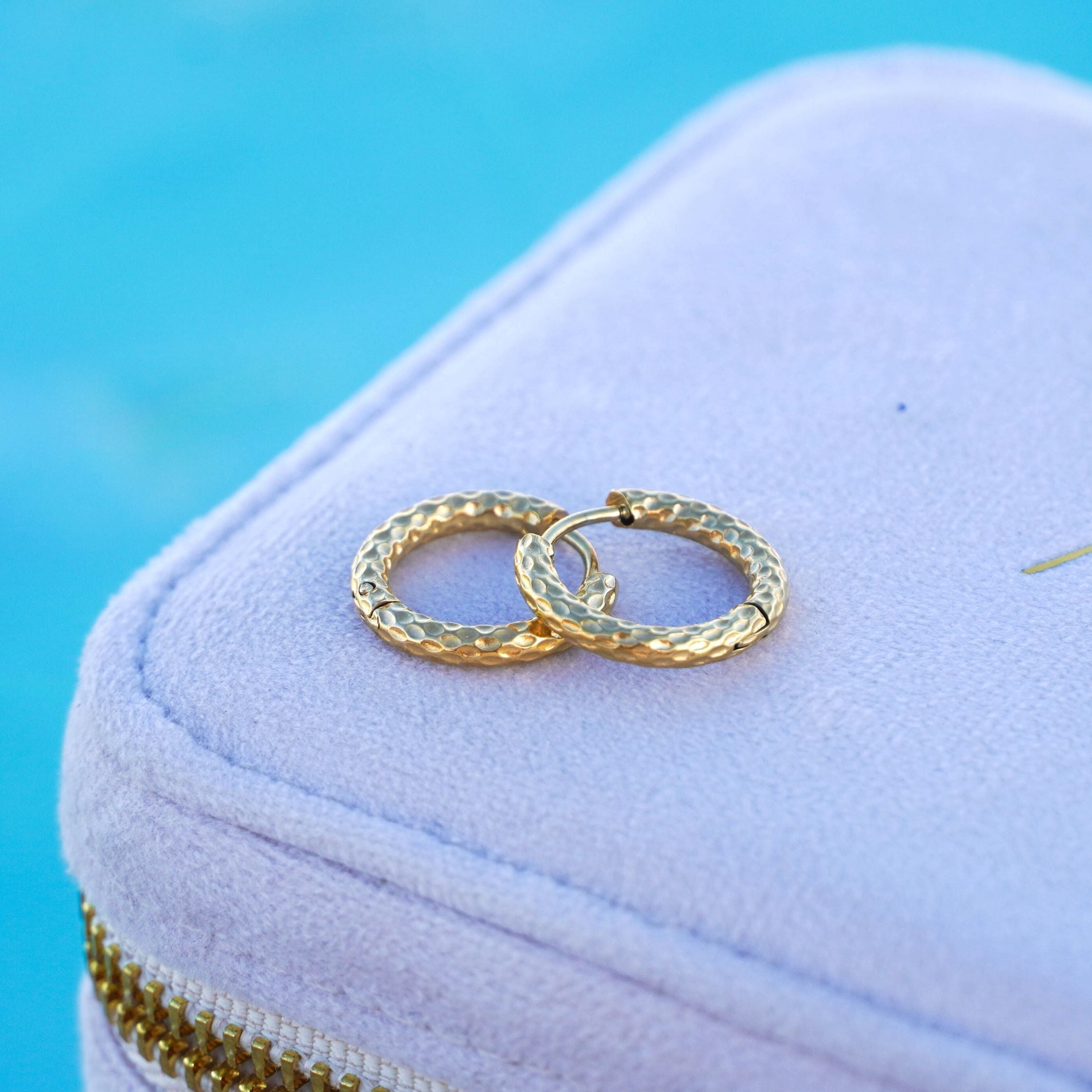 Livia - Sparkling Hammered Hoop Earrings for Women