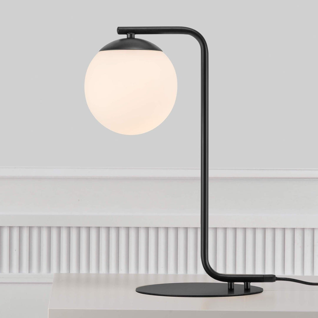 Grant Prestige Table Lamp - Black Glass Dome Lamp