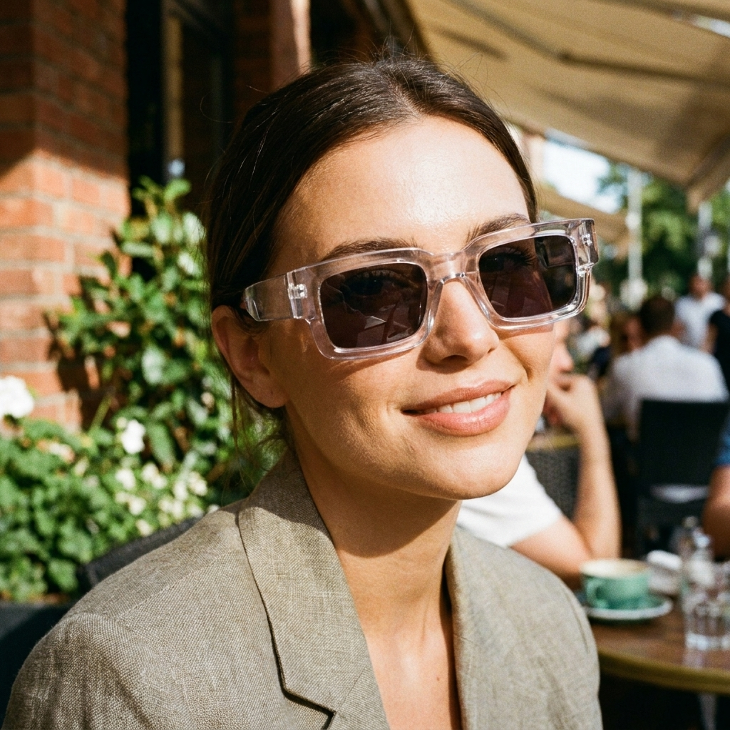 Bold Rectangular Framed Sunglasses