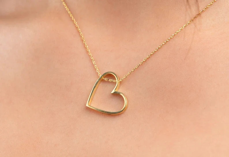 BoldHeart Necklace - Open Heart Pendant