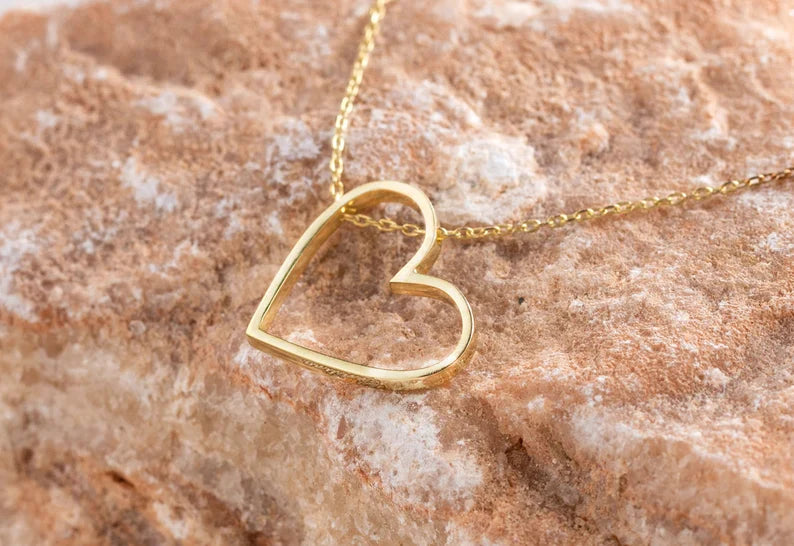 BoldHeart Necklace - Open Heart Pendant