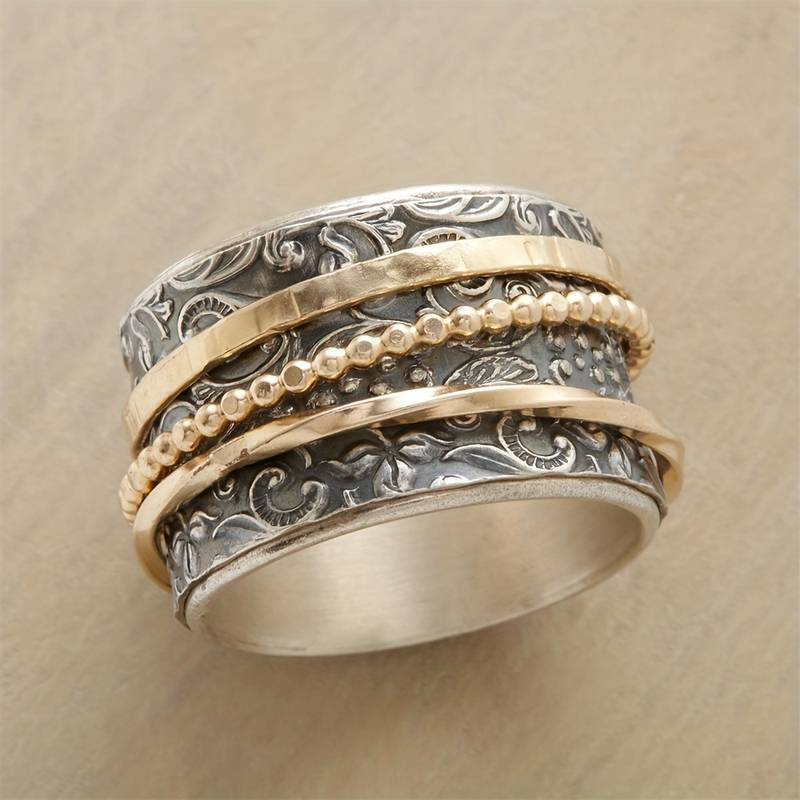 Elvira - Antique Gold & Silver Ring for Women