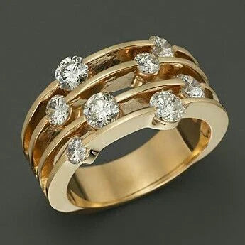 Aurelie - Layered Gold Zirconia Ring for Women