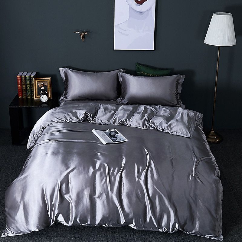 Silk Satin Duvet Cover Set - Luxe 4-Piece Bedding
