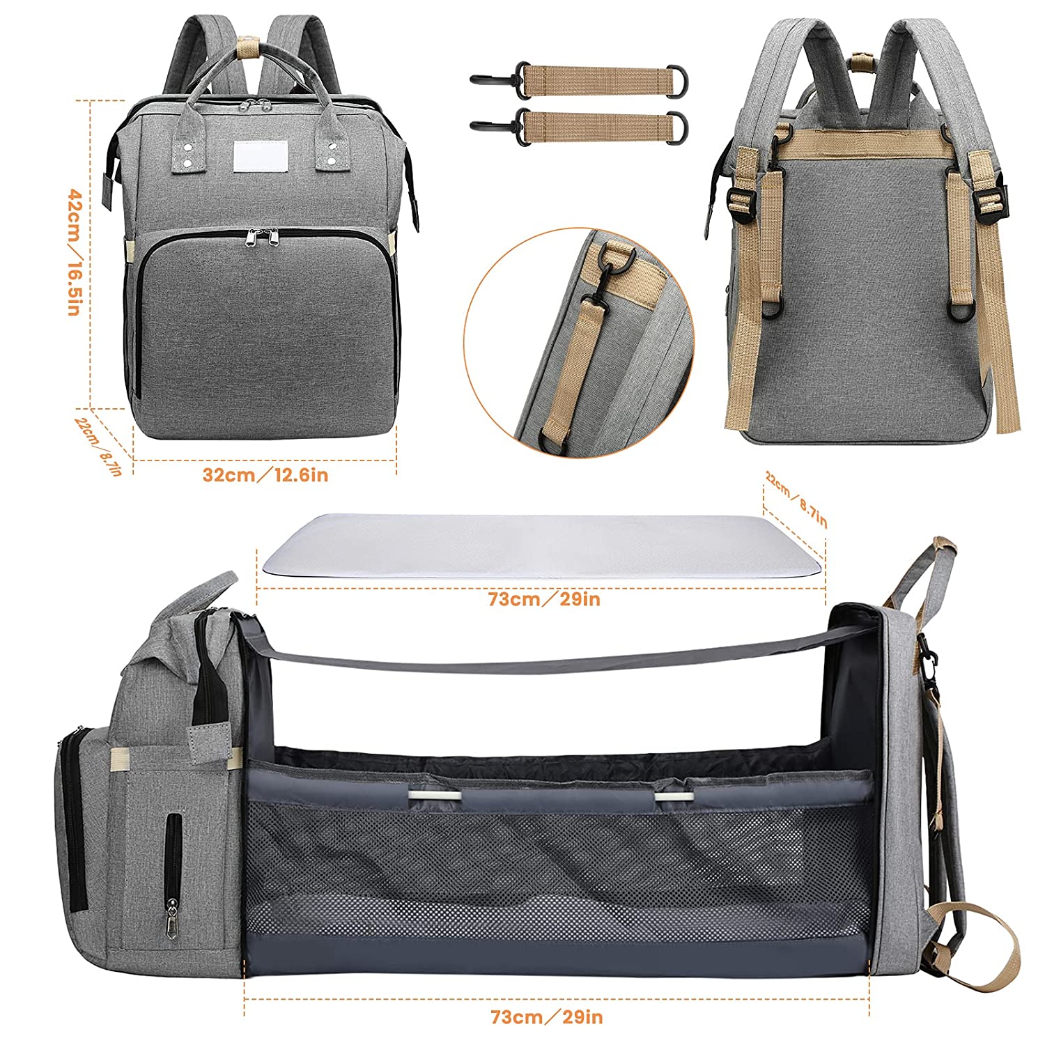 Smart Mama Diaper Bag - All-in-One Changing Backpack