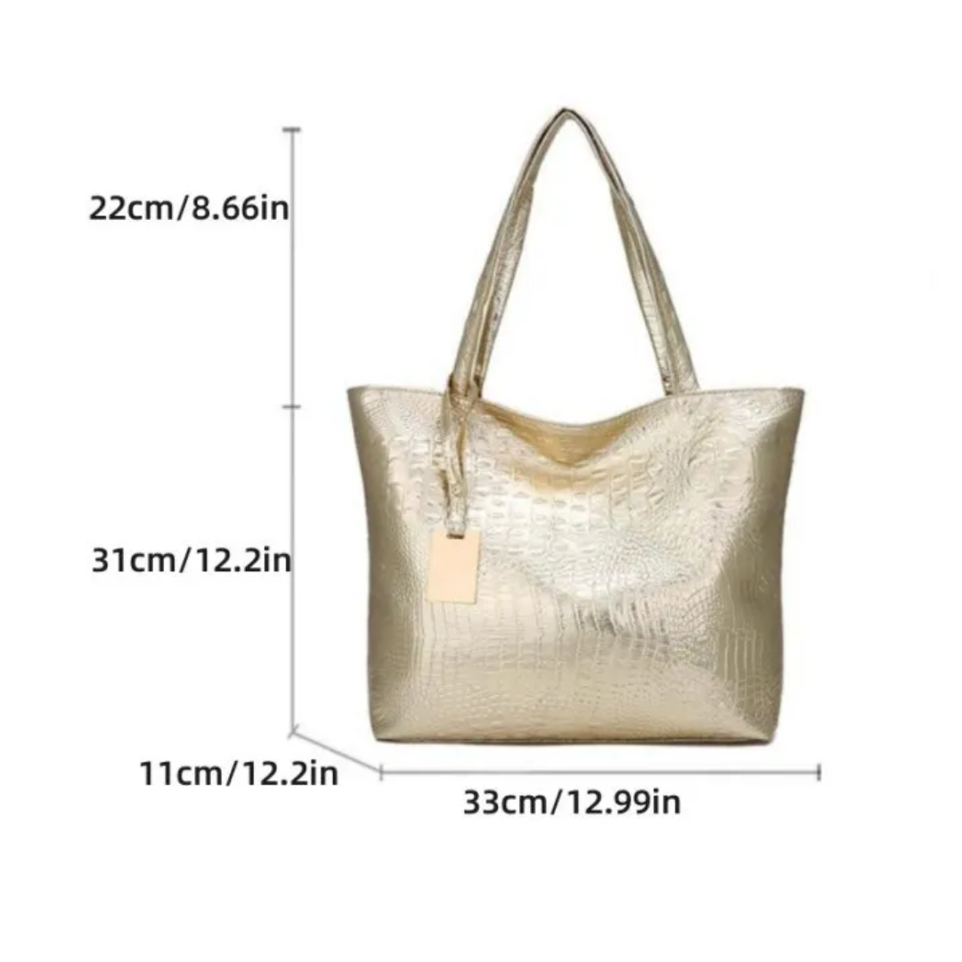 Isabella - Croc-Print Shoulder Bag
