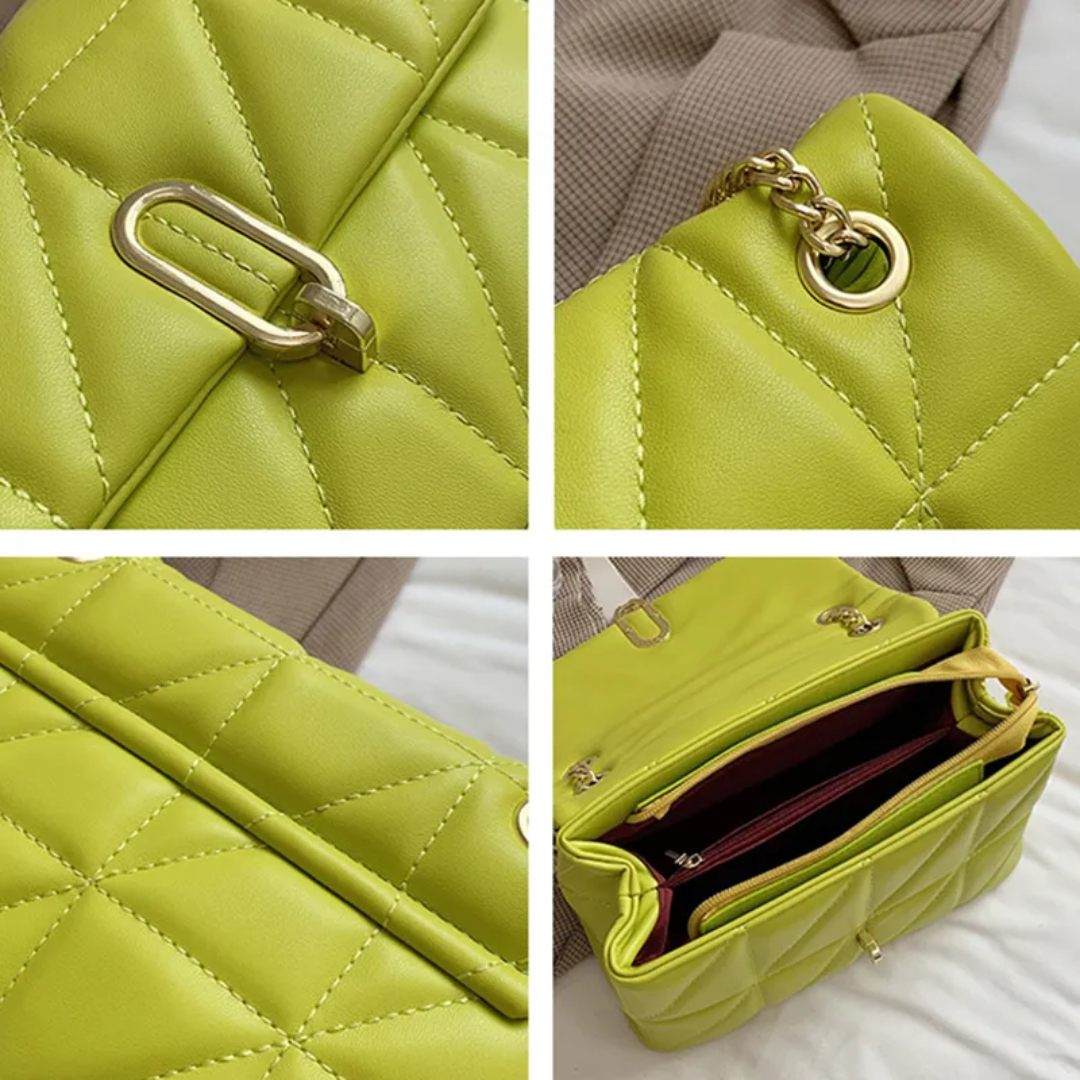 SylvieBag - Quilted Handbag with Gold Chain Strap