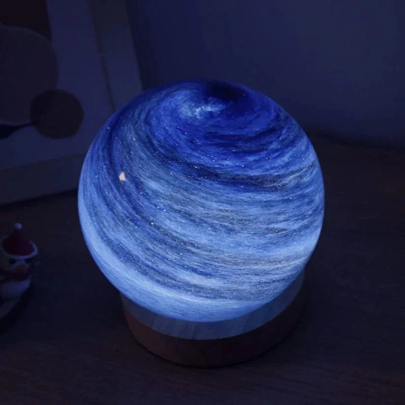 LuminaGlow Moon Lamp - USB Mood Light, Glass & Wood