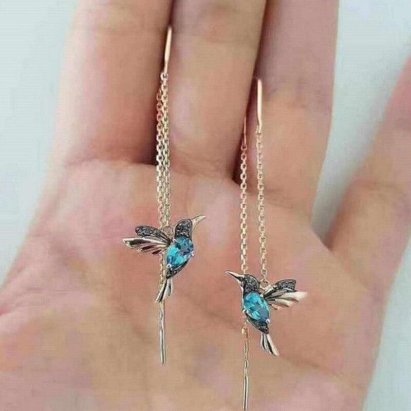 Amalia - Hummingbird Enamel Earrings with Zirconia for Women