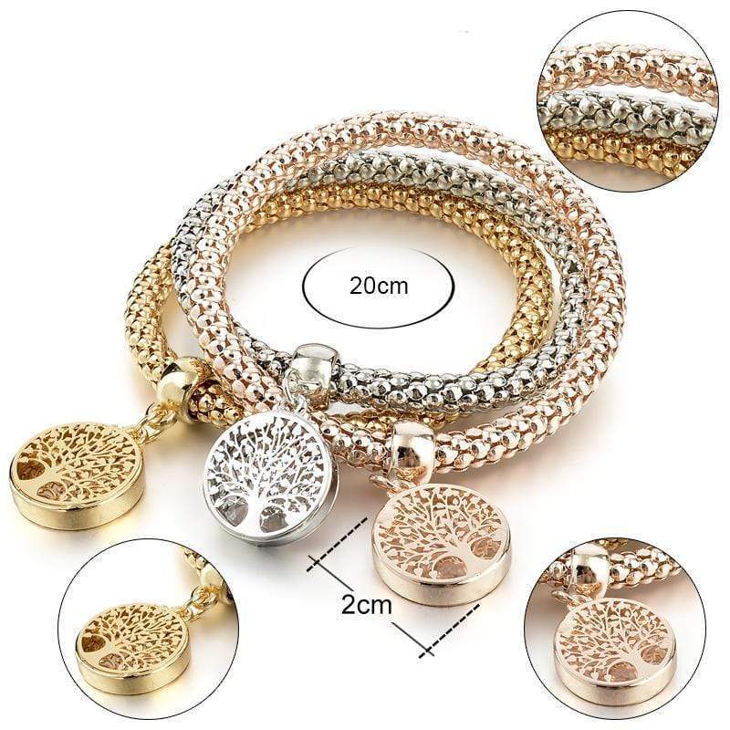 Liora - Tree of Life Bracelet Set (3-Piece) for Women
