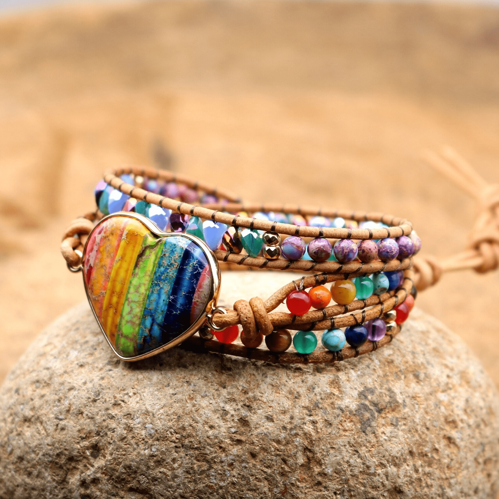Liora - Chakra Heart Wrap Bracelet for Women