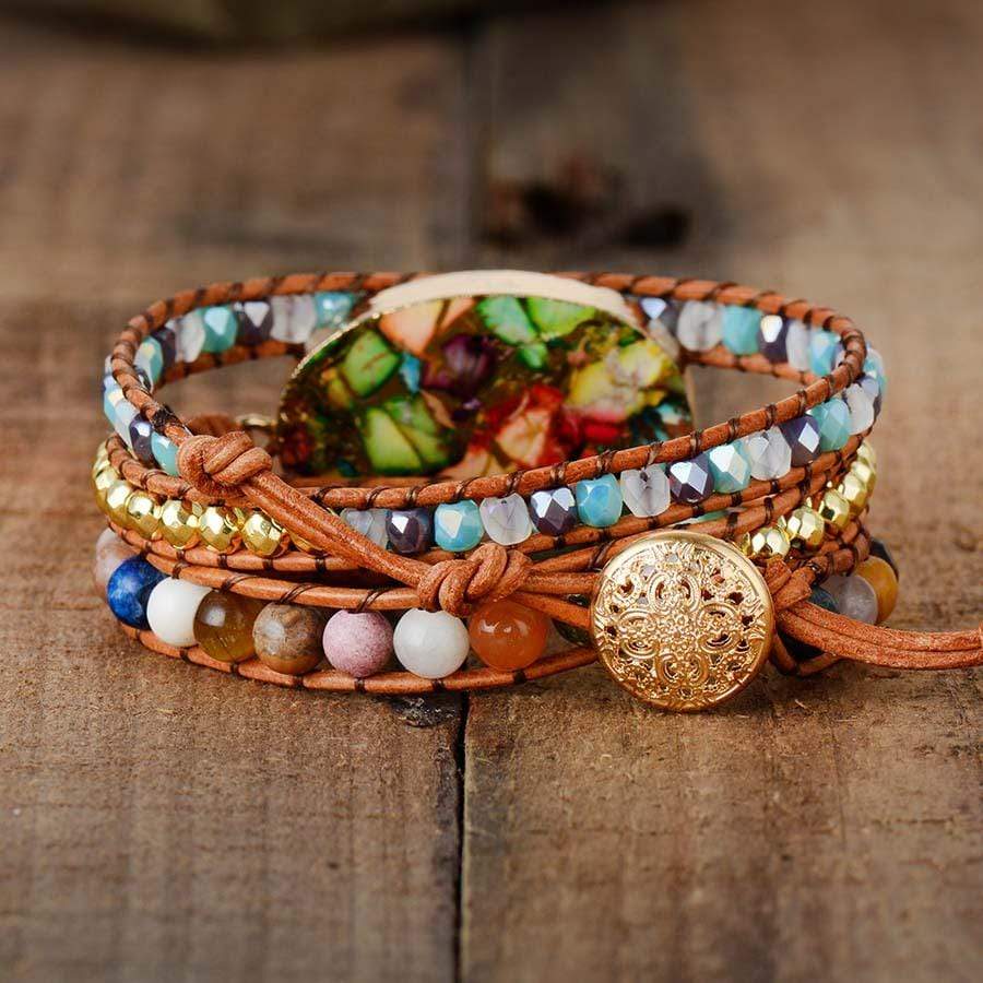 Aurora - Handmade Amazonite Goddess Wrap Bracelet