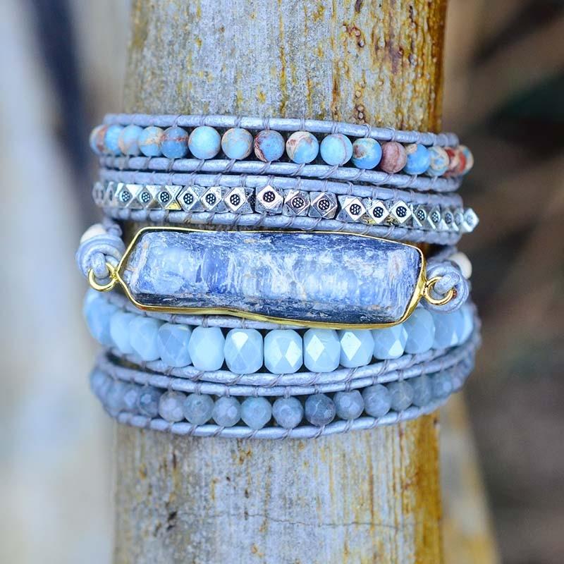 Aurina - Blue Topaz Wrap Bracelet