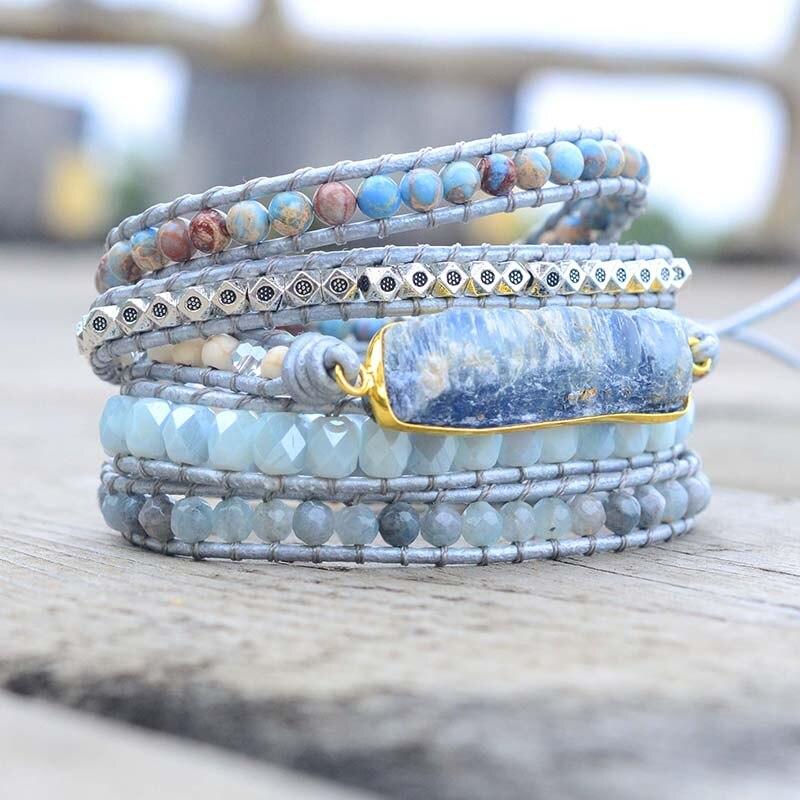 Aurina - Blue Topaz Wrap Bracelet